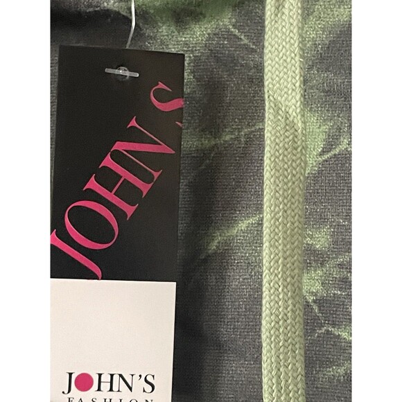 Mens Green Black White Tie Dye Sweatshirt Hoodie Drawstring Pocket S NWT - Picture 7 of 8